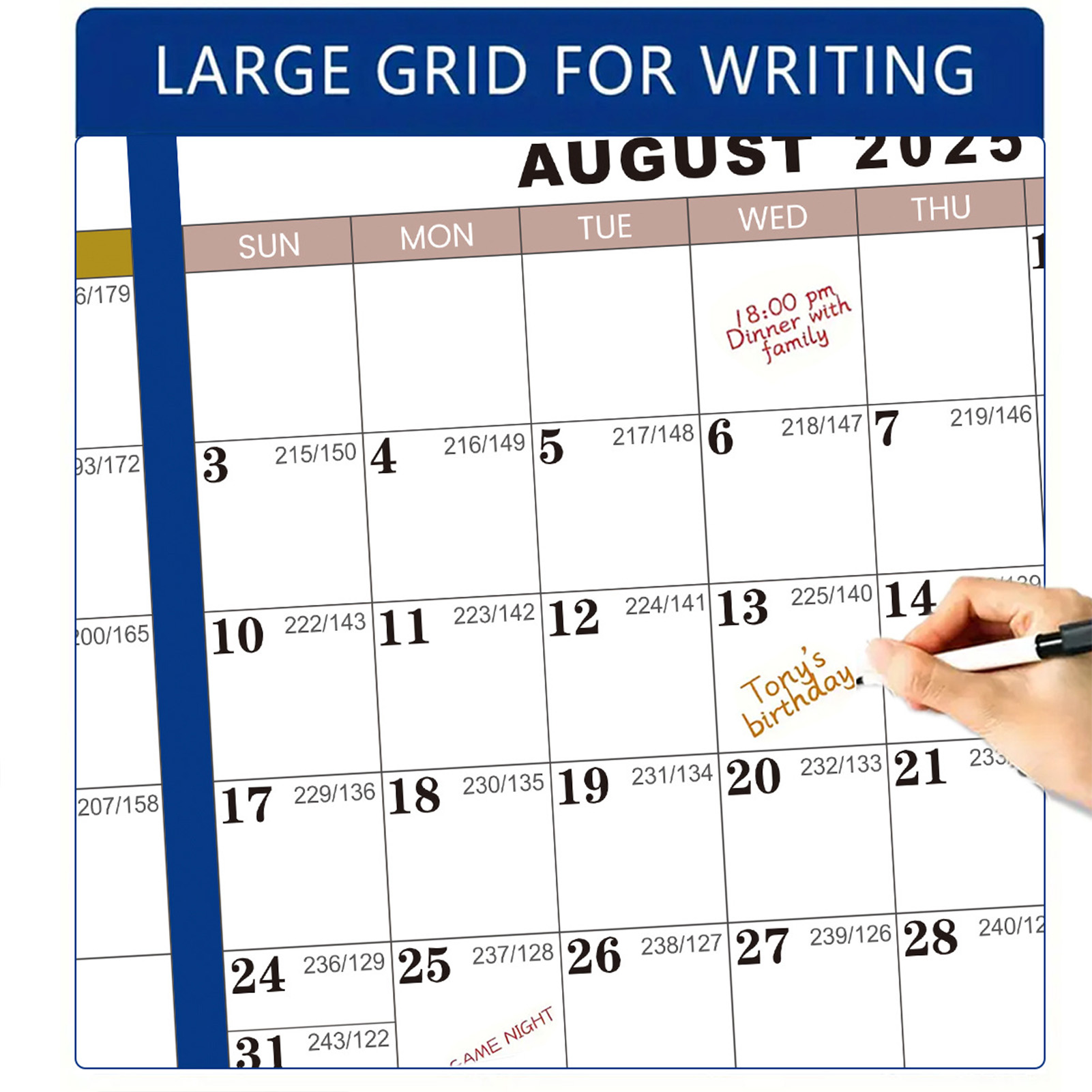 English Home Office - 2026 Englischer doppelseitiger laminierter Wandkalender mit