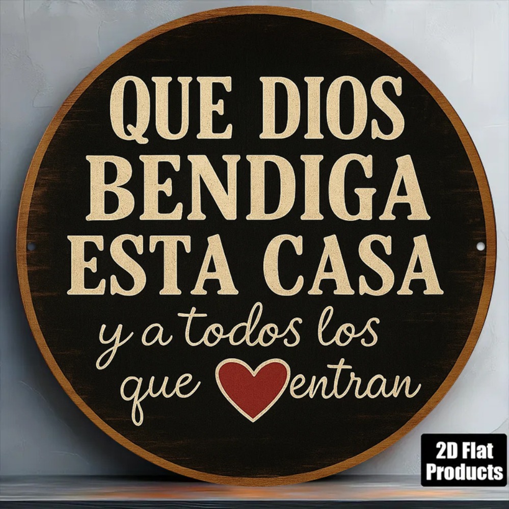 English Home Office - Que Dios Bendiga Esta Casa 8-Zoll
