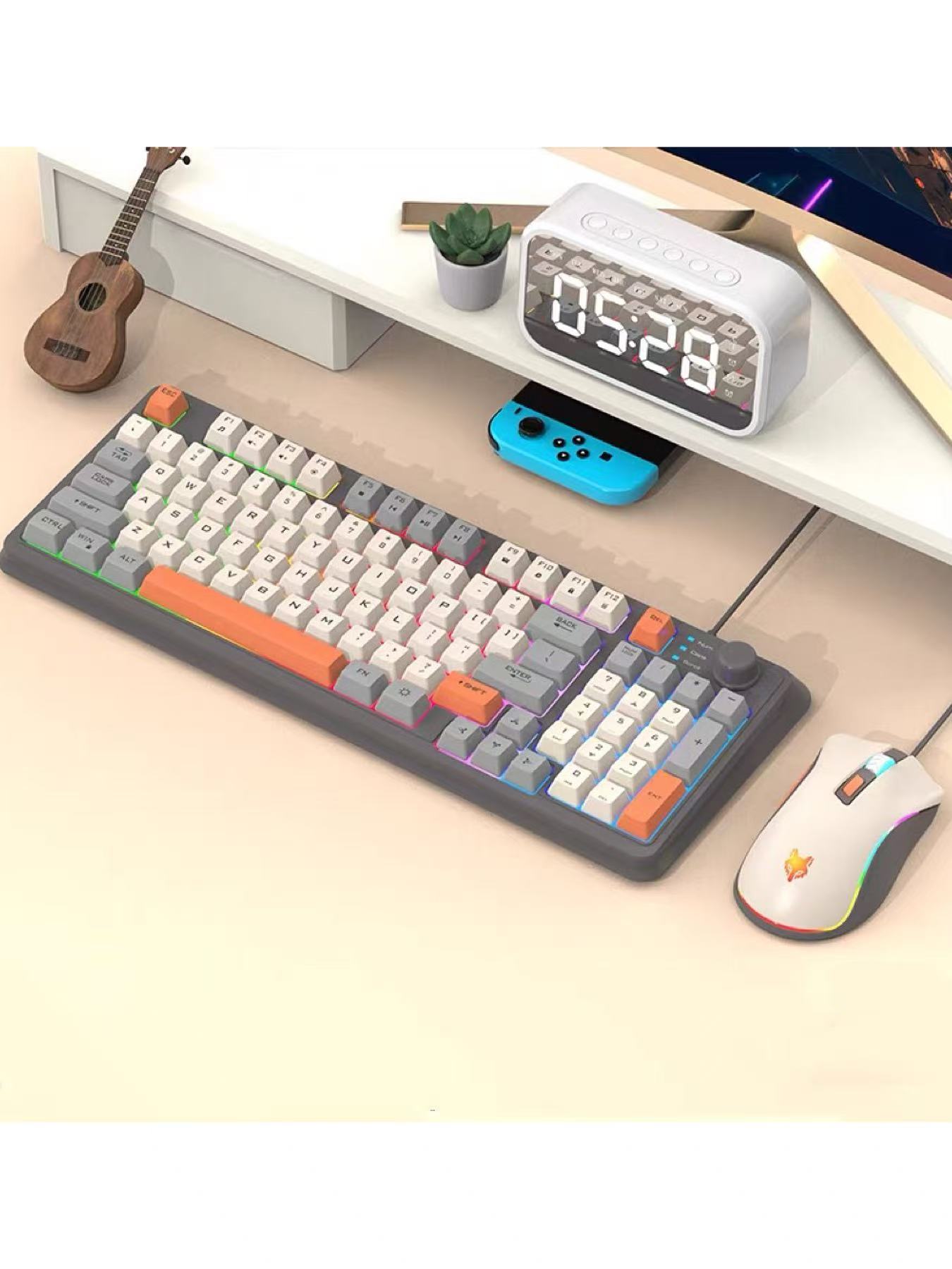 English Home Office - K820 USB-Kabelgebundenes Gaming-Tastatur-Maus-Set für Laptop, Home