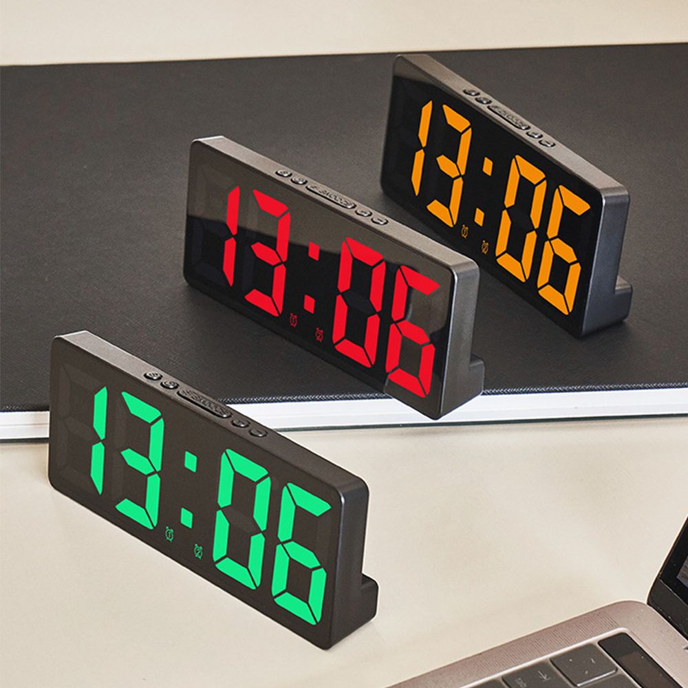 Led Desk Clock - Sprach steuerung digitaler Wecker Teperature Snooze