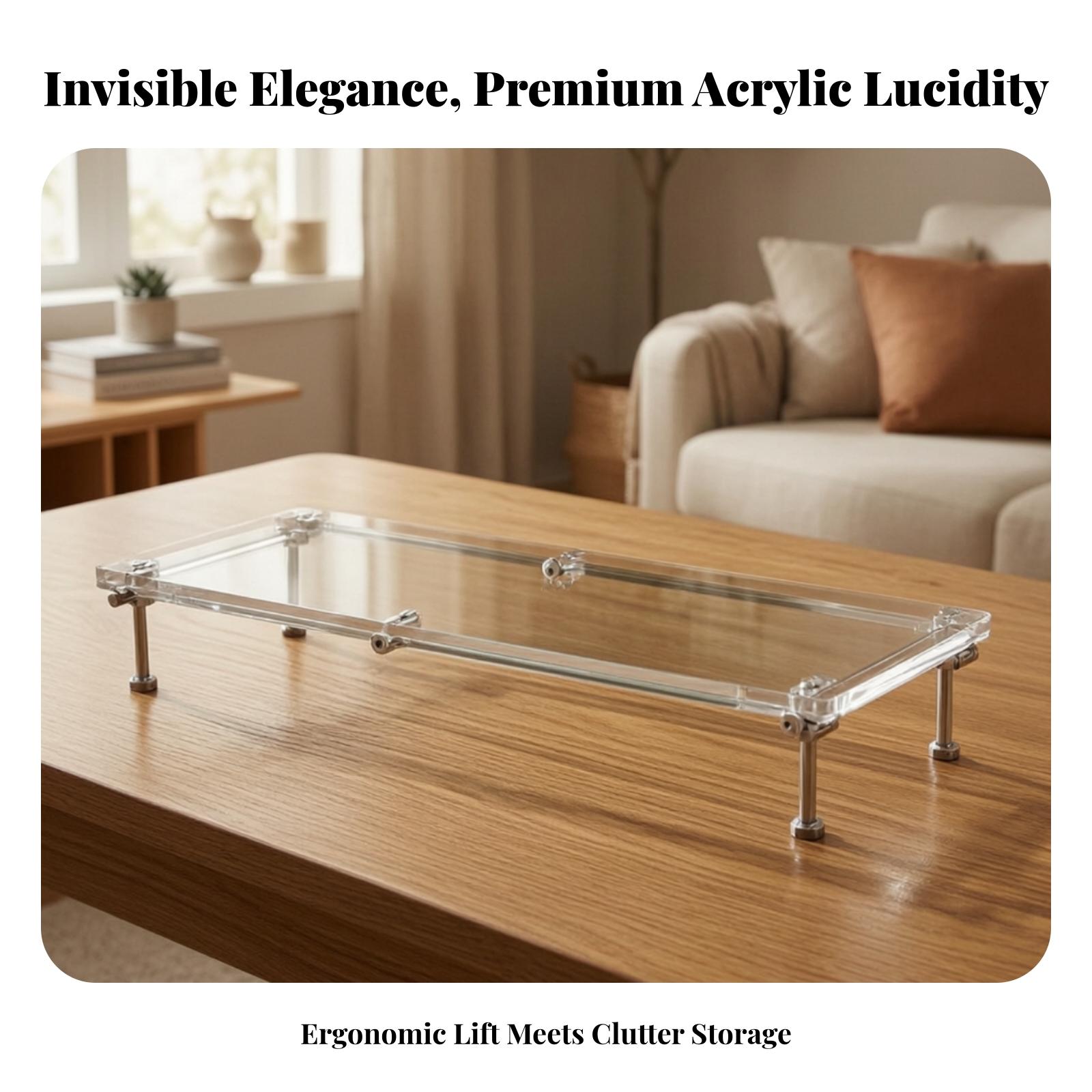Monitor Riser Stand - Acryl-Monitorständer, transparenter Bildschirmständer mit Stahlbeinen für