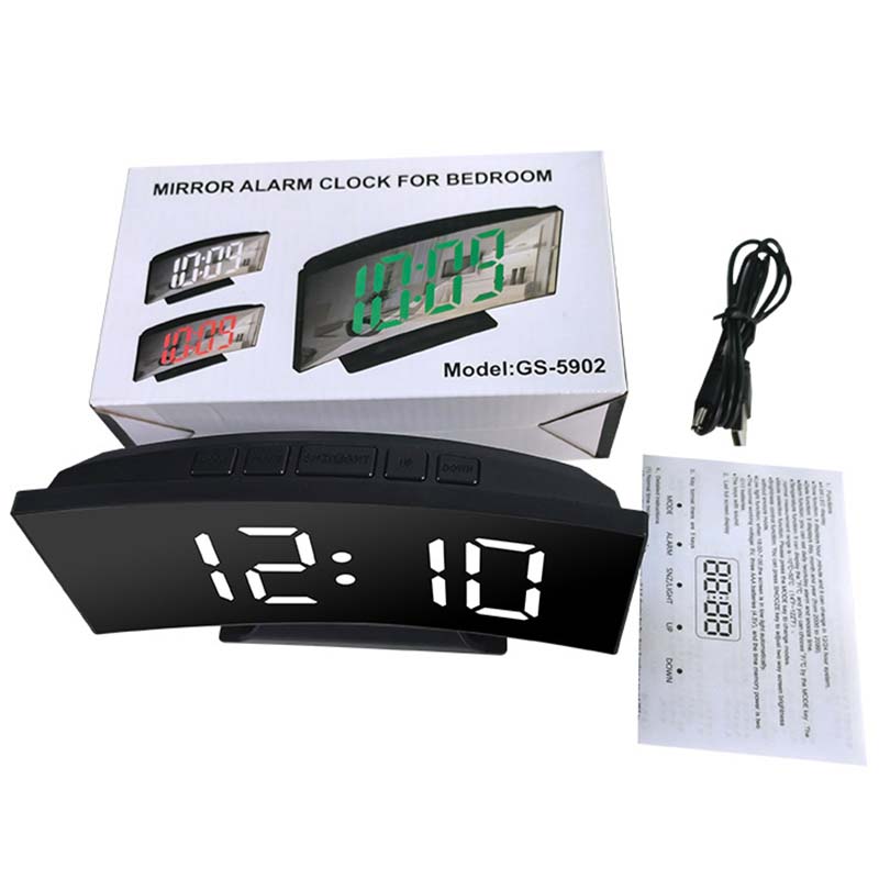 Led Desk Clock - 1 Stück LED-Spiegel Digitaluhr Schlafzimmer Büro