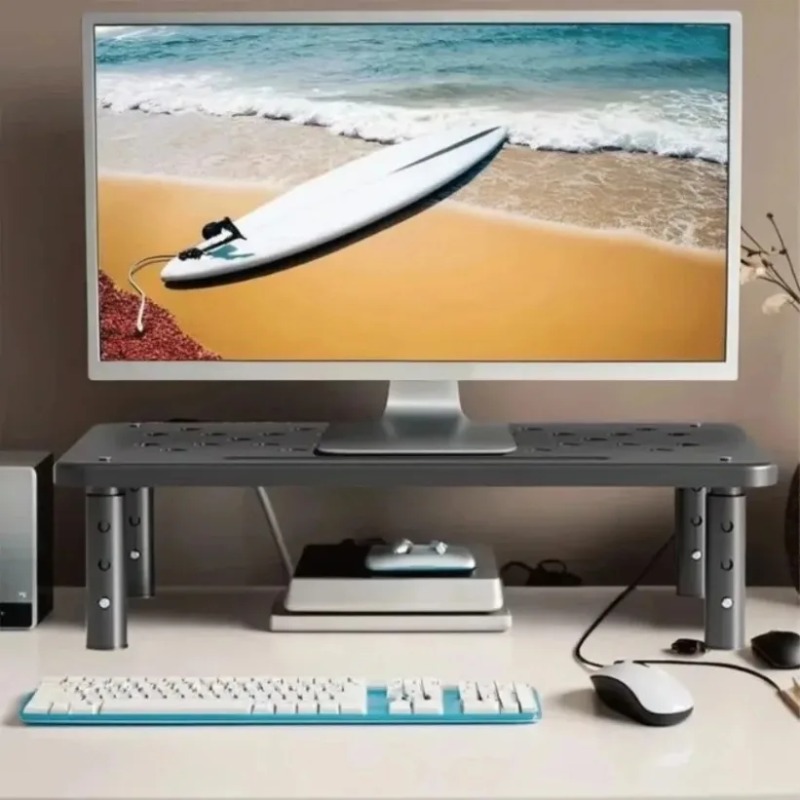 Monitor Riser Stand - Höhenverstellbarer Monitorständer Schreibtisch-Organizer Metall-Computerbildschirmhalter für Zuhause
