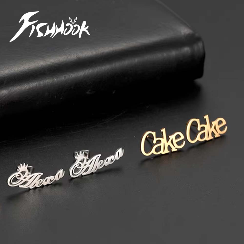 Home Office Logo - Kleiner Logo-Ohrstecker mit individuellem Namen, personalisiertes