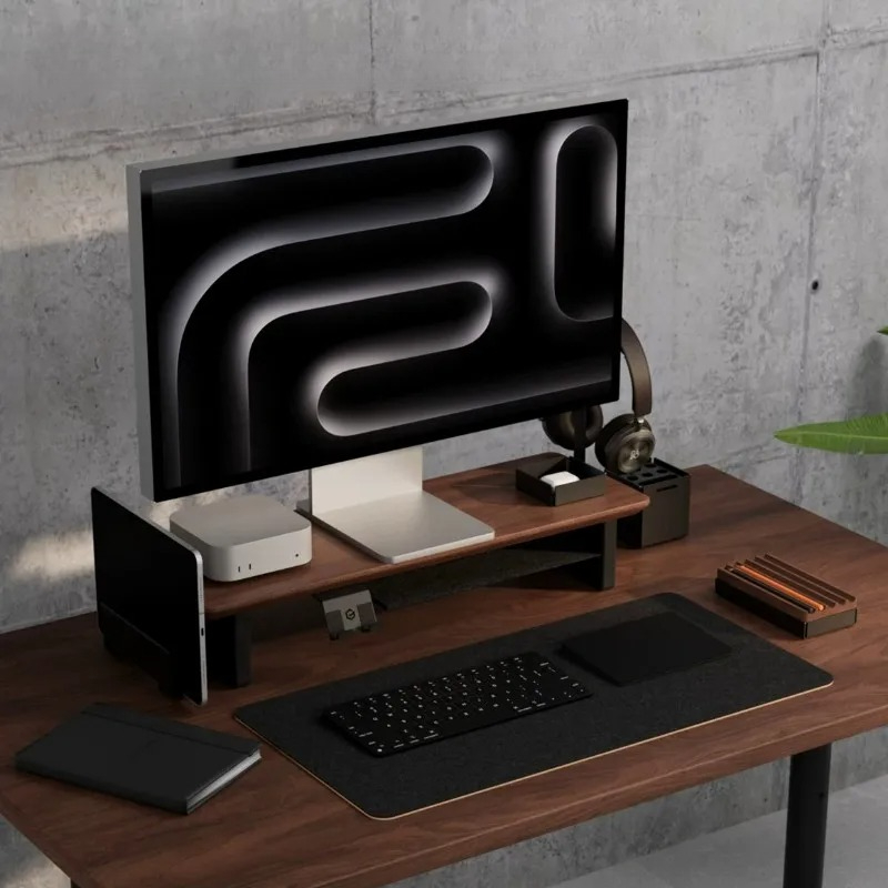 Monitor Riser Stand - Heißer Verkauf! Walnuss-Monitorständer Modulares Desktop-Computertisch-System Platzsparendes