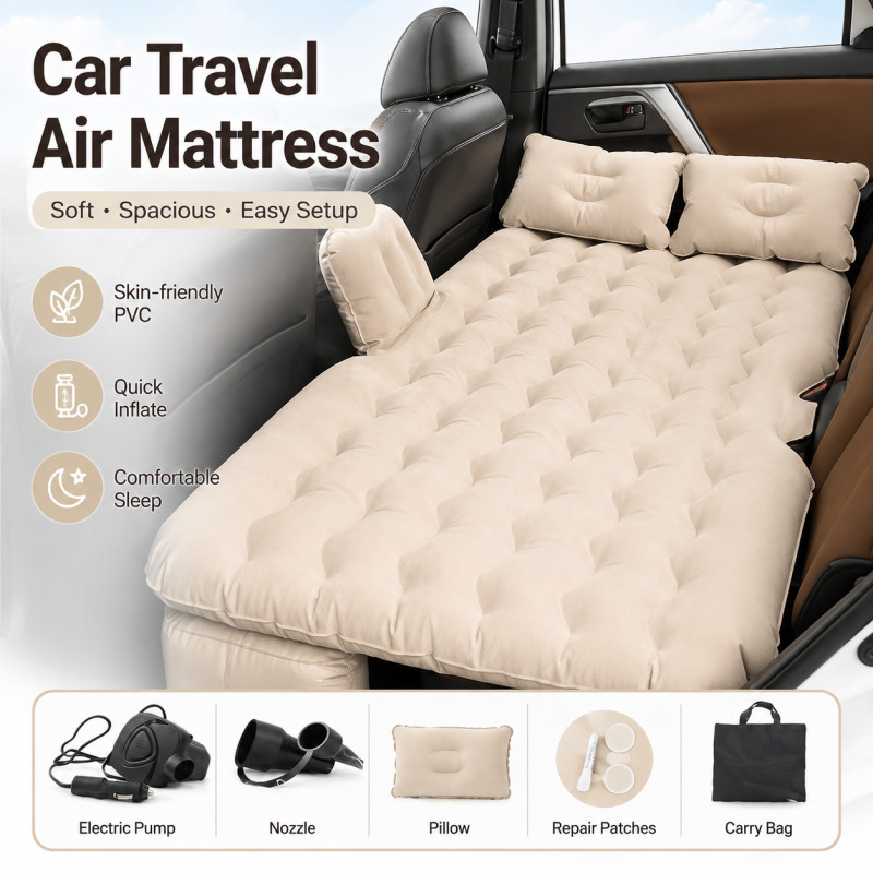 Mesh Back Cushion - Universelle Auto-Luftmatratze, elektrisch aufblasbares Bett, Rücksitz-Schlafmatte,