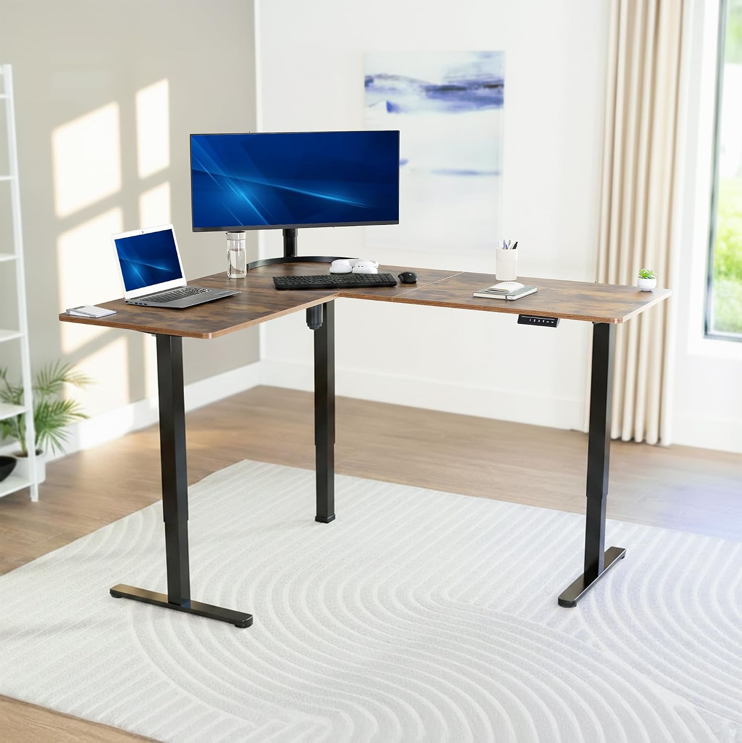 Rustikaler Vintage-Eckschreibt – Standing Desk Electric Bewertung und Preis