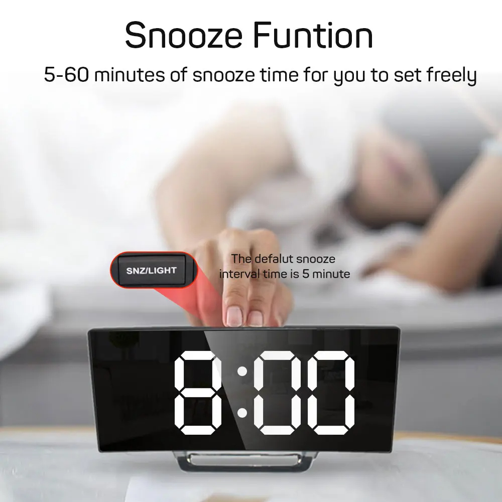 1 Stück LED-Spiegel Digitaluhr – Led Desk Clock Bewertung und Preis