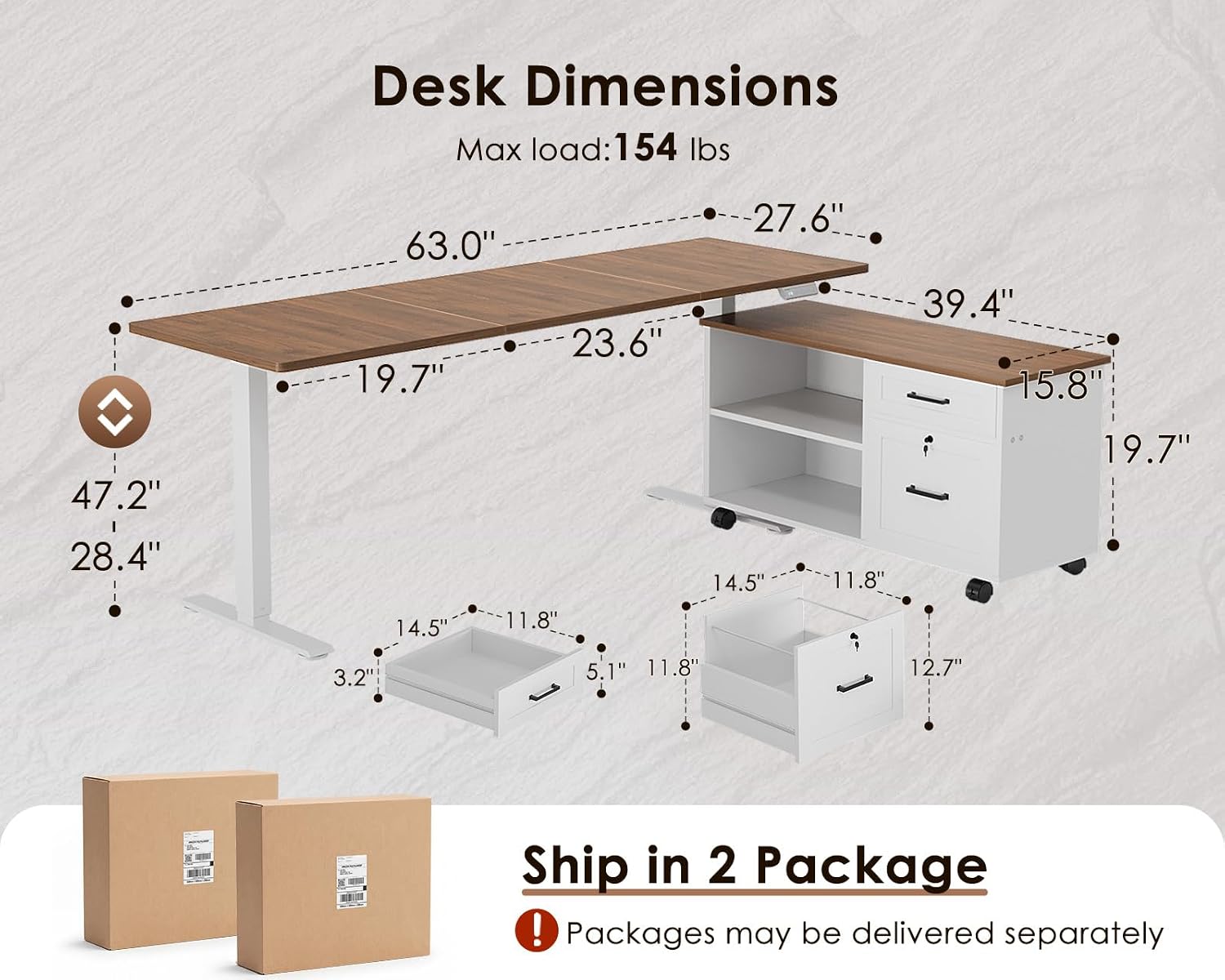 L-förmiger elektrischer Stehsc – Standing Desk Electric Bewertung und Preis