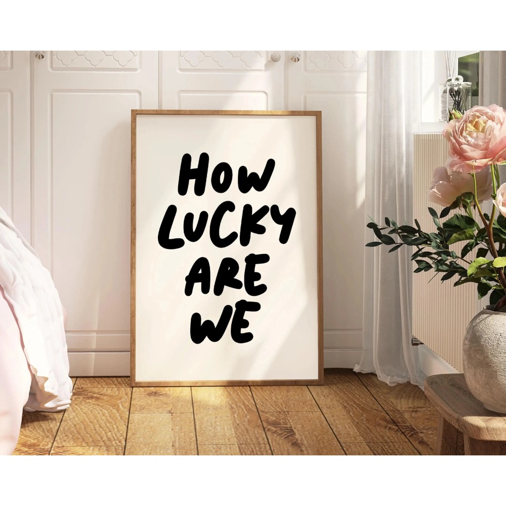 How Lucky Are We Pink Rot gest – Home Office Inspiration Bewertung und Preis