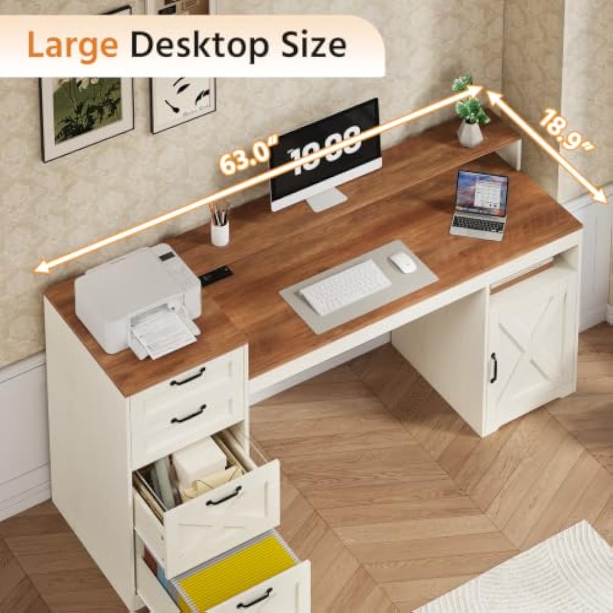 63 Zoll großer, rustikal weiße – Monitor Riser Stand Bewertung und Preis