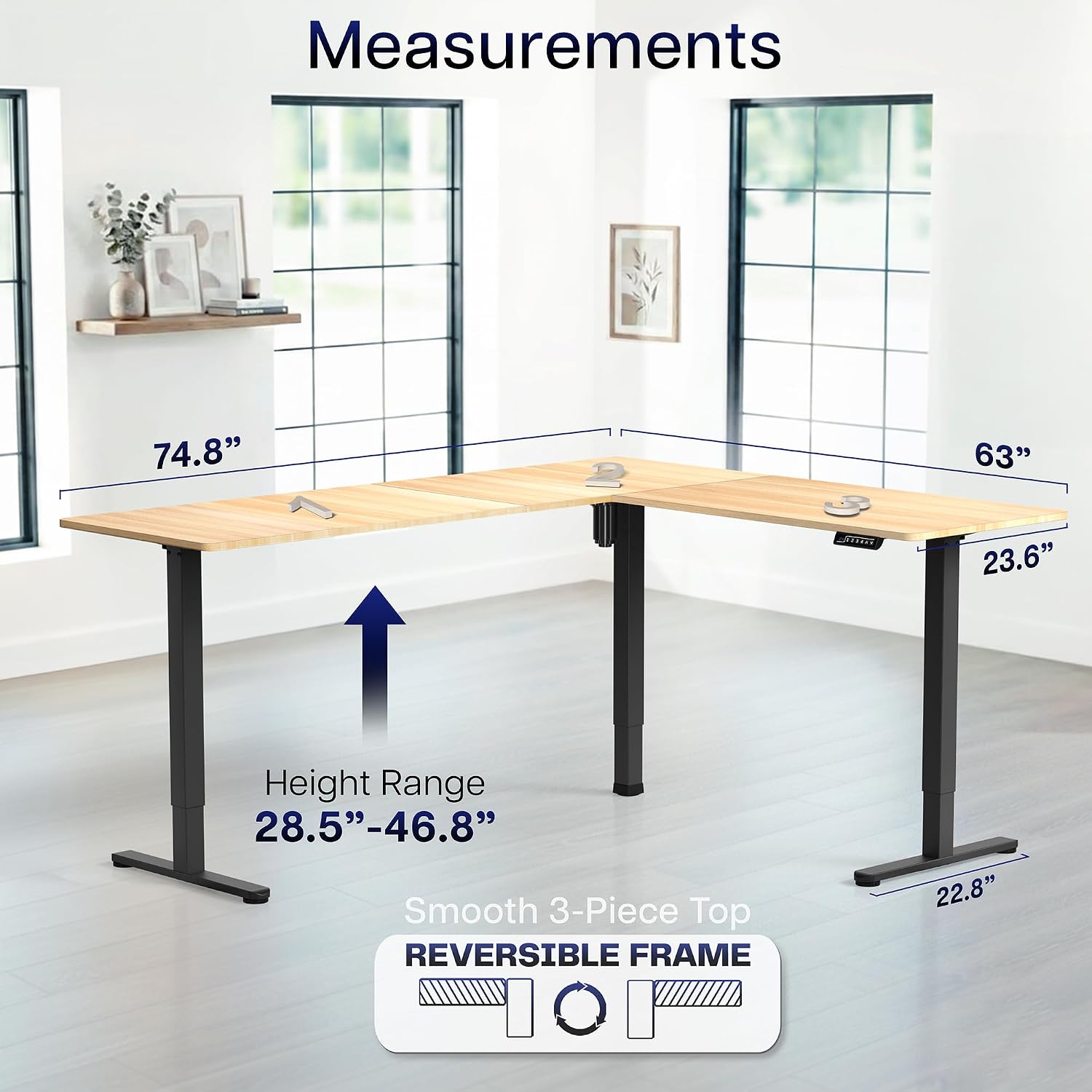 Hellholz 75x63 Zoll Eck-Stehsc – Standing Desk Electric Bewertung und Preis