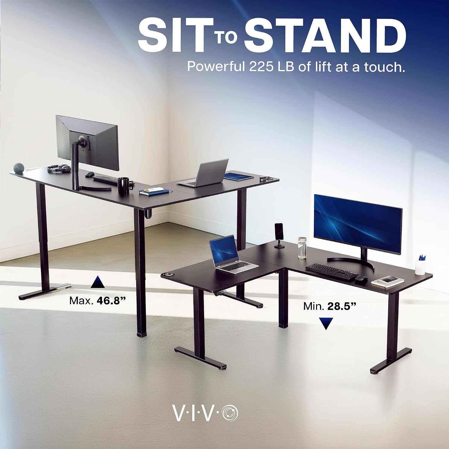 Hellholz 75x63 Zoll Eck-Stehsc – Standing Desk Electric Bewertung und Preis