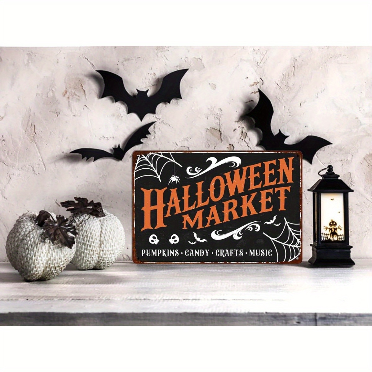 Vintage-Halloween-Markt-Metall – Home Office Marketing Bewertung und Preis
